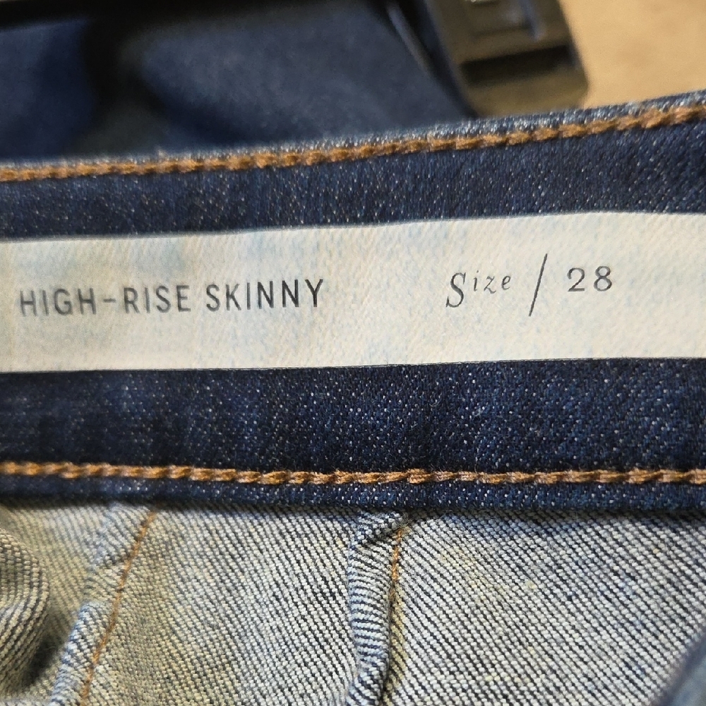 Pilcro and the Letterpress Anthropologie Dark Wash High Rise Skinny Ankle Zipper - Picture 6 of 7